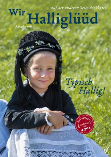 Titelbild des Halligmagazins 2014, zeigt ein Mädchen in Tracht